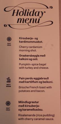 Breakfast menu KEF-HEL