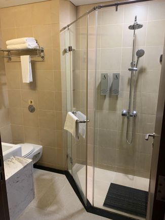 Shower at transit hotel