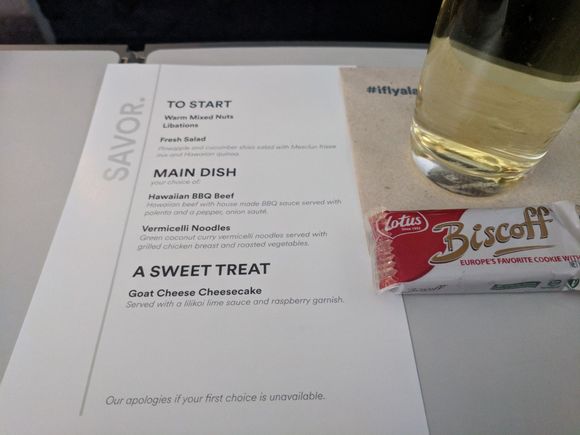 Beverage and warm nuts (per the menu).  Note the delicious warm nuts.