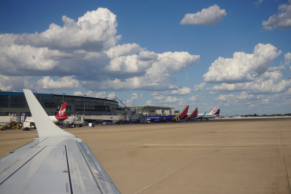 Austin airport lineup, BA flight