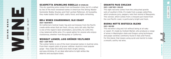Wine list