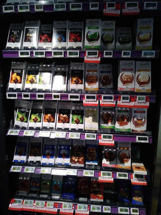Impressive variety of Lindt chocolate..