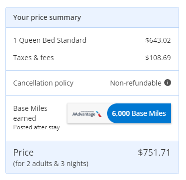 BAAH - Holiday Inn Express Boston which has no resort fee. Price is within $2 of the non-member BAR on IHG.com (below)