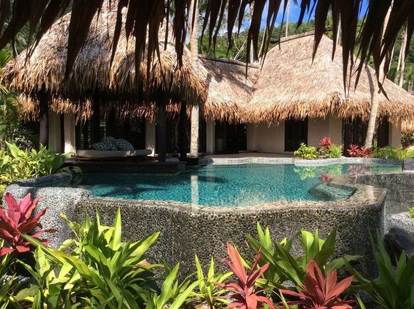 Pool at rear of villa