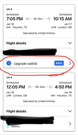 View of itinerary in my trips