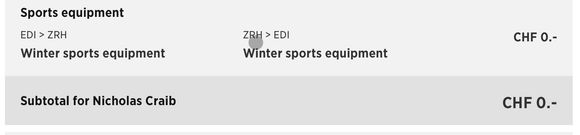 However there does seem to be a link within the flight add ons which allows to add ski equipment for no charge.