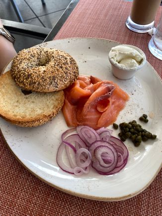 Bagel was pretty dry or stale.