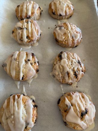 I periodically make a bunch of these cinnamon raisin biscuits (allegedly the recipe once upon a time by Hardee’s), freeze them and bake a few when I get the urge. 