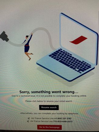 The “no PNR” error page 