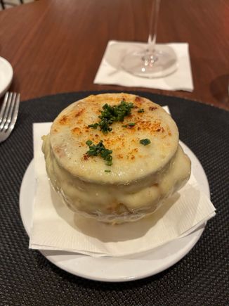 French onion soup…a bit messy but fantastic if you’re a fan of melted cheese!
