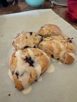 Blueberry scones for “dessert.”