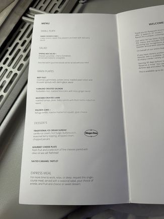 Dinner menu. 