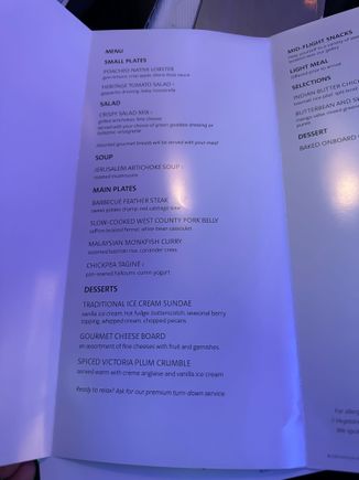 The soup matches what BA is serving this evening. 