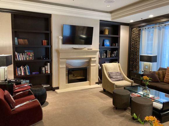 And a comfy fireplace