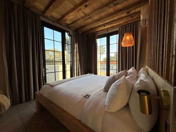 Penthouse bedroom. There was a door that closed.