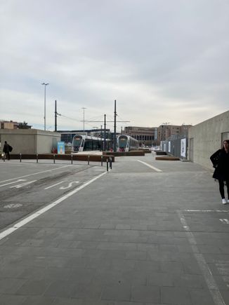Tram stop from terminal