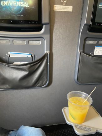 American Airlines First Class Pre-Departure Beverage