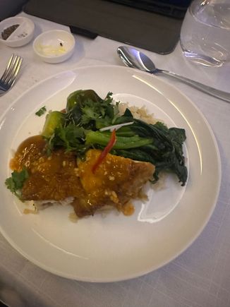 Chicken with chilli and Choi sum