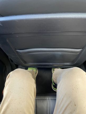 Rear seat legroom with the driver seat at my driving position. I was expecting more leg room for a car of this size
