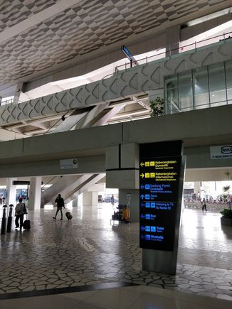 Outside the modern Terminal 3