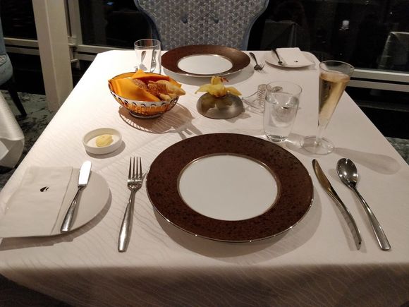 Table setup, initially for 2
