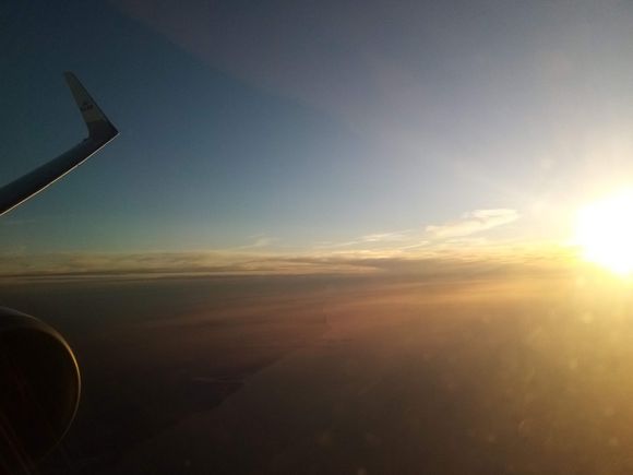Turning north over the Zeeland coast, descending towards AMS this evening. 