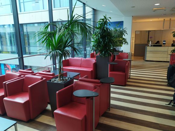 Seating in the Deutsche Bahn lounge at Mannheim station 