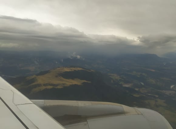 View over the Jura mountains on approach to Geneva 