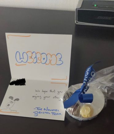 Card and chocolates