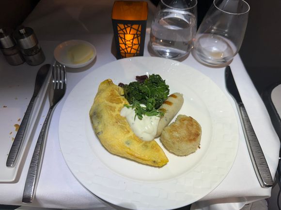 Hand-rolled omelette with trio of mushrooms - omelette is soft and fluffy 