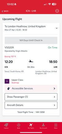 Upper class, ICN to LHR, 57,500 points plus $340 in taxes 