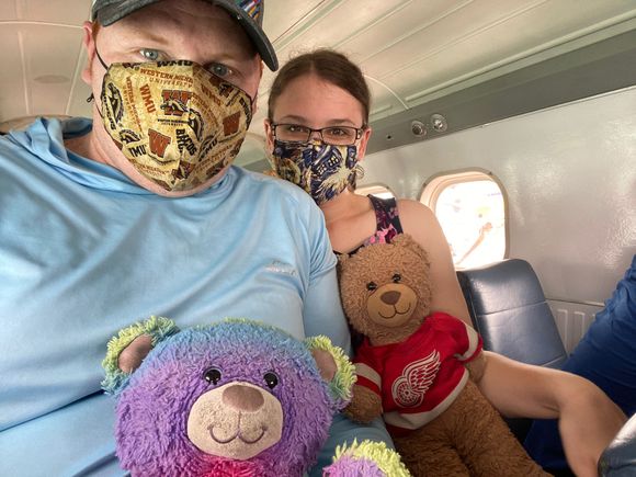 We sat together since the flight went out full