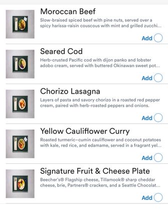 Menu choices for As353 PDX to Maui