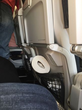 Was not kidding about pax bringing their own toilet paper. And yes, it did make a trip down the aisle in mid-flight. You can't make this stuff up.