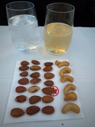 6 cashews, 21 almonds. Tasted a bit burnt.