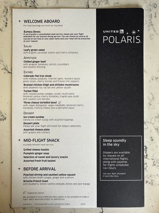 HKG-SFO menu