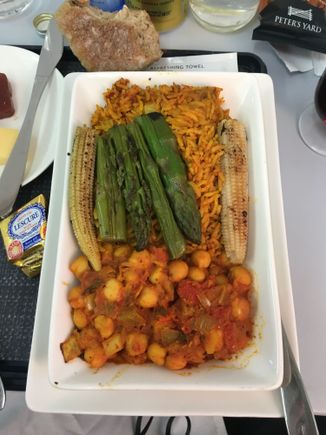 VLML - curry. Quite tasty but too much rice. The rice did have bits of Pepper in it. 