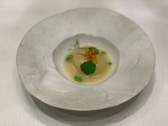 Winter melon stuffed with crab and lobster