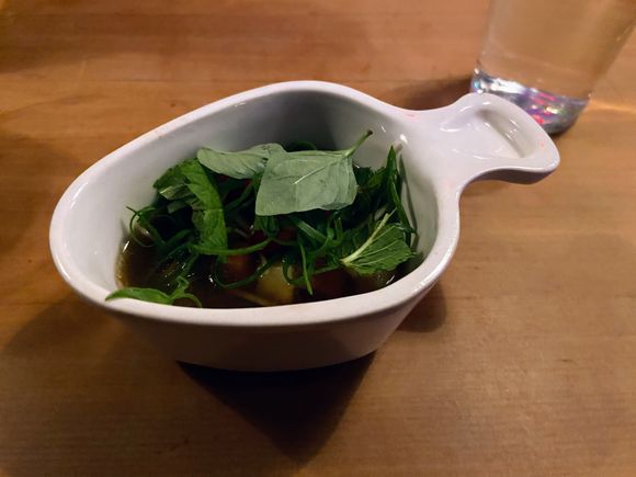 This combination pot-au-feu and pho with oxtail was served with probably the best broth I have ever tasted. When I praised it to the server saying that I could drink it straight. He confided that that’s exactly what they do with leftover broth after closing.