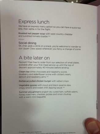 Old UC menu from 2024