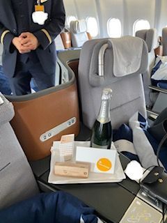 Last summer I was travelling with my family for a weekend to Dubai on my bday and when we boarded the FRA-DXB, this is how my seat was decorated :-D  (crew initiative) 