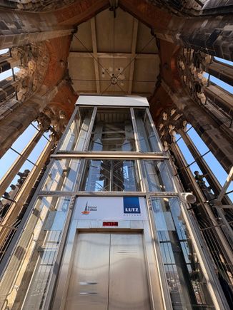 The lift, which thankfully worked.