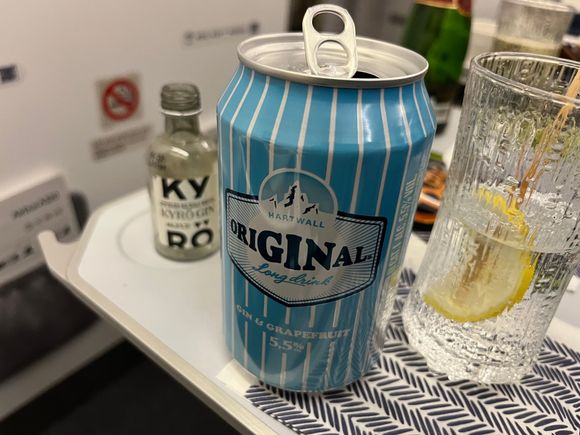 And now long drink officially drink  in business class