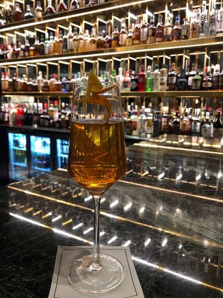 Champagne Cocktail at Bar