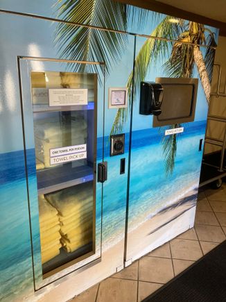 Automated pool towel dispenser 