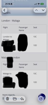 This was  from today, first time I’ve received this one. 

Both seat bookings were via the app. 