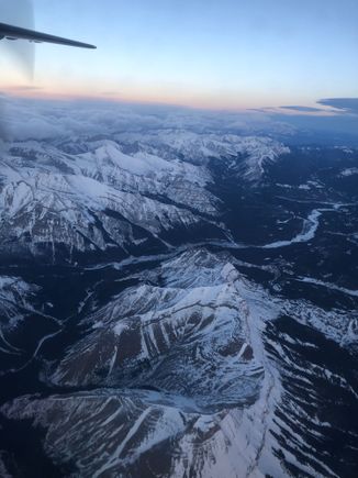 Over the Rockies on descent into YYC on Thursday during a Chinook, AC 8554 