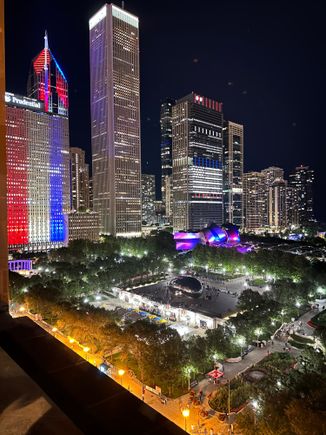 View from Cindy’s rooftop at night. 
