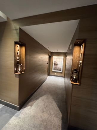 Hallway alcove for room door access