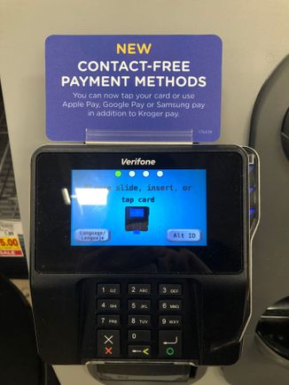 Kroger's new contactless payment types...